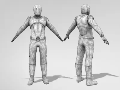 Isaac Android Robot Low-poly 3D model