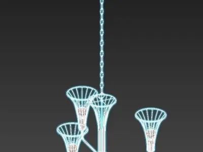 lumien three light chandelier gold 3D model