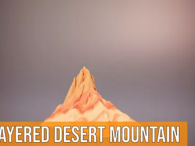Layered Desert Mountain model pack Low-poly 3D model