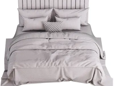 light color and Velvet bed set 3D model