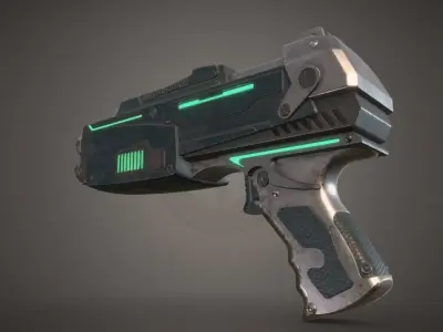 Gun 0064 Low-poly 3D model