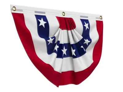 United States Flag Bunting 3D model