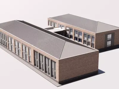 school Low-poly 3D model