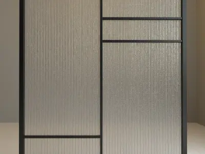 Glass partition door 60 Low-poly 3D model