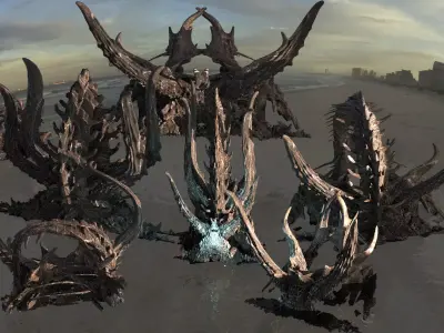 Dark Alien Dragon Bone collection 5  3D model