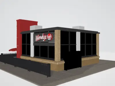 Wends fast food restaurant 3D model