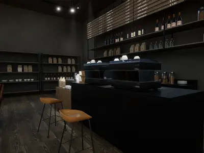 Cafe Interior Low-poly 3D model