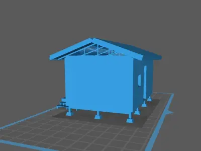 Minimalist Wood Prefabricated Home 3D Printing 3D print model