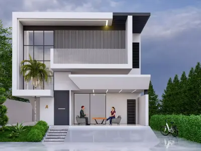Modern Villa  Modeled with SketchUp and Rendered with Lumion  3D model