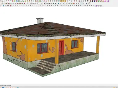 ABANDONED-OLD HOUSE Low-poly 3D model