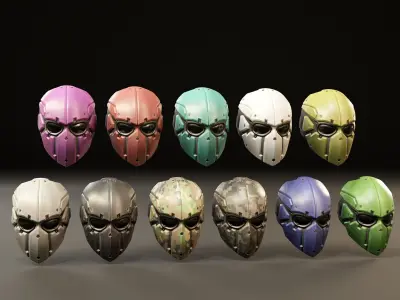 Sci-Fi Tactical Mask - 11 Colors Low-poly 3D model
