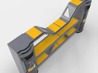 Sci-fi Closet Shelf Low-poly 3D model