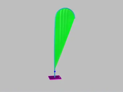 beach flag  stand outdoor garden advertisement sea summer sand 3D model