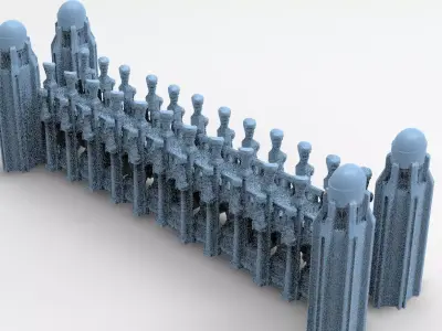 Ancient Stone bridge 3  3D model