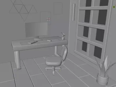 Low Poly Interior Room Low-poly 3D model