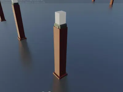 Street Light 8 Bollard 900mm Dark Red Version 3 Low-poly 3D model