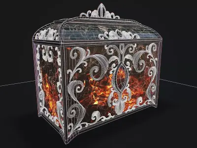 Fantasy Chest game ready 3d model Low-poly 3D model