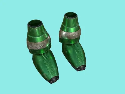 Sci-Fi Boots 05 - Character Design - Megaman Robot Style Low-poly 3D model