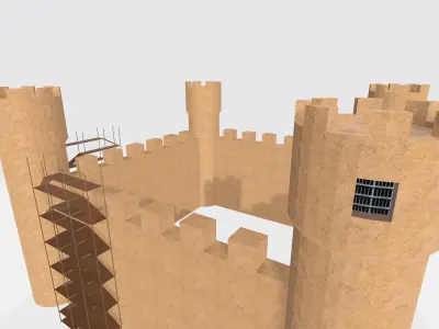 Castle 3D model free Free low-poly 3D model
