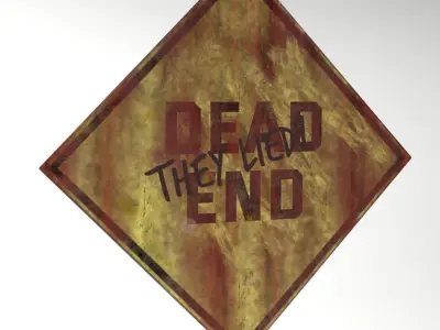 Apocalyptic Road Signs Low-poly 3D model