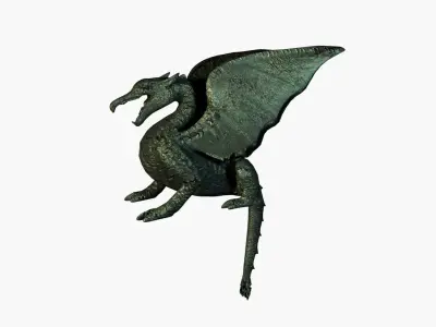 Bronze Winged Dragon Low-poly 3D model