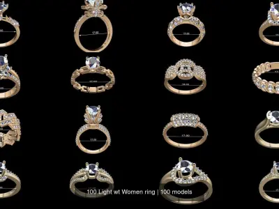 100 Light wt Women ring 3D Model Pack