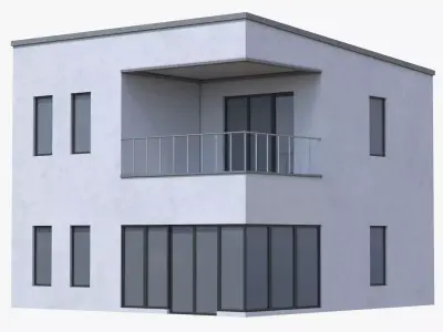 Modern House Low-poly 3D model 11