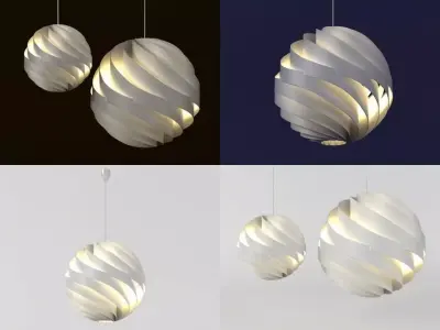 Turbo pendant light made of paper 3D model