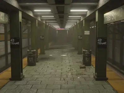 Subway Station  Low-poly 3D model