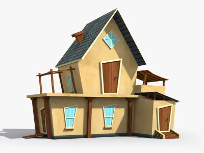 25 Cartoon House Collection Low poly 3D Model Pack