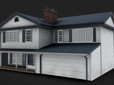 House 07 - Clean Low-poly 3D model
