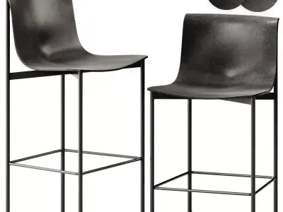 Lema Ombra Leather High Stool 3D model