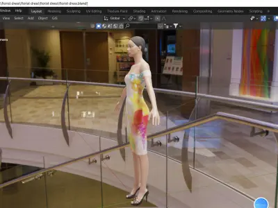 The florist party dress  3D model
