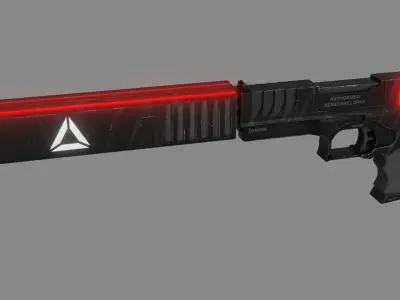 Sci-fi Pistol Weapon 3d Model Low-poly 3D model