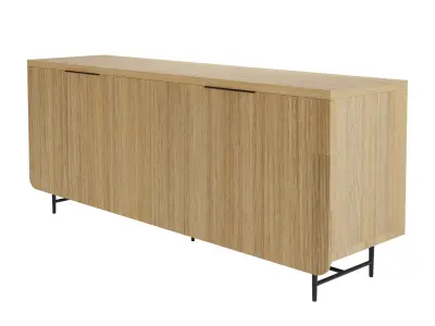 Ludlow Reeded 4-Door Sideboard Low-poly 3D model