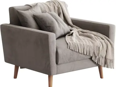 West Elm Oliver Fabric Sofa 3D model