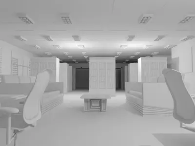 Library Interior No Material 3D model