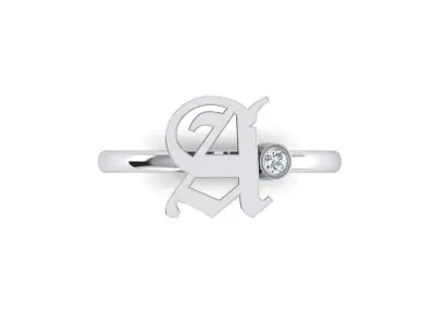 - Old English font ring A 3D print model