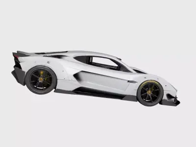 Widebody Super Car Aggressive Modified High Performance Car Free 3D model