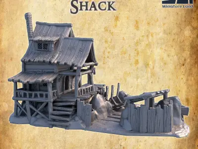 Smuggler Shack Tabletop Terrain 28 MM 3D print model
