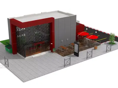 Restaurant Low-poly 3D model