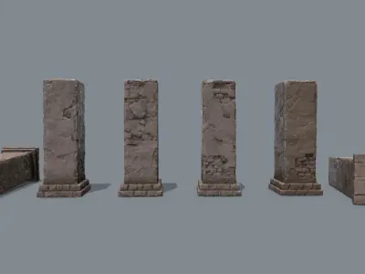 monument ruins Low-poly 3D model