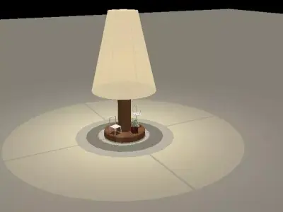 Lamp miniature set Low-poly 3D model