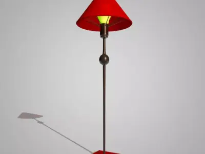 Red Floor Lamp 3D model