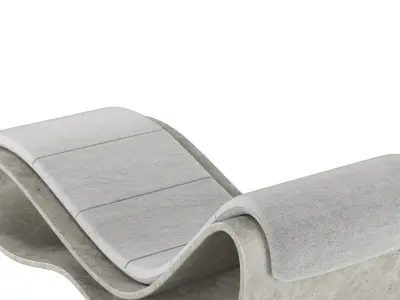 Agua Concrete Chaise Lounge 3D model