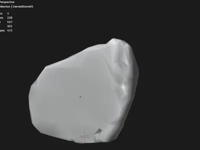 Ancient Carved Stone Game-Ready Low-poly 3D model