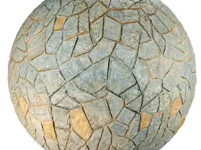 Scanned 4K Grouted Stone Wall PBR Material Vol 1 Texture