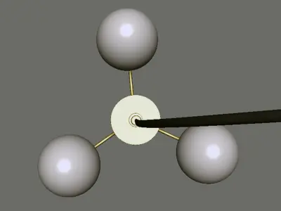 Light-02 pendant light with three balls hanging from it Low-poly 3D model