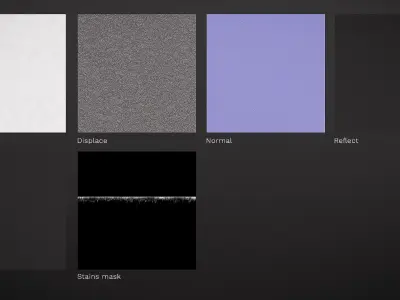 White grainy plaster texture 3D model