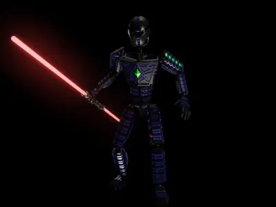 Star Wars Robot Jedi RIGGED 3D model